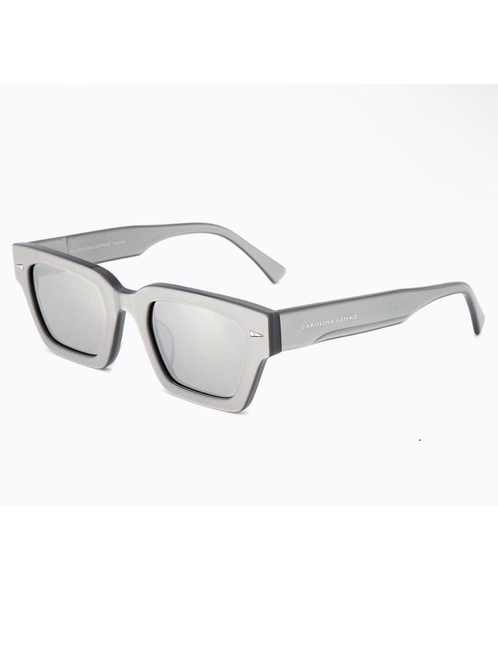 Carolina Lemke Translucent Gray Square Sunglasses 9163-5